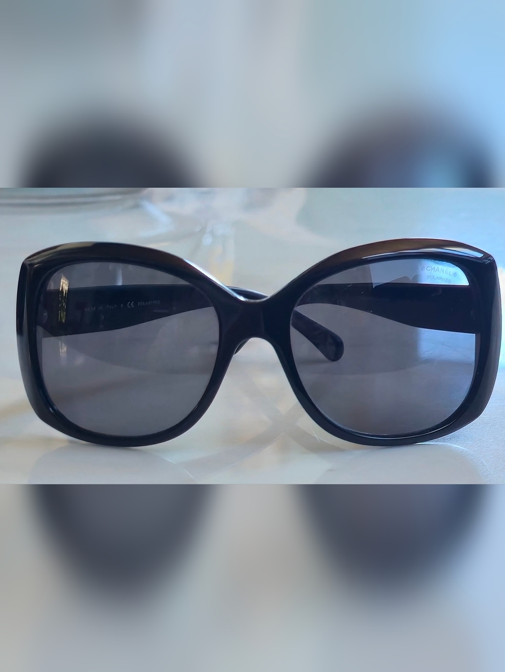 Chanel Classic Black Acetate Polarized Sunglasses - Picture 11 of 16